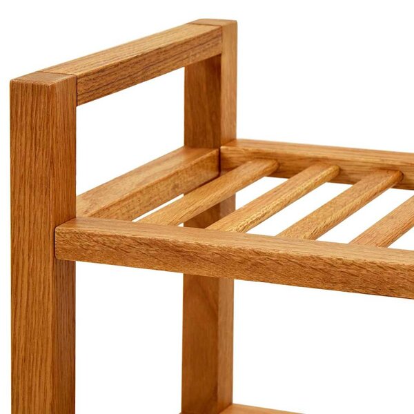 Botník s 5 policemi 50 x 27 x 100 cm masivní dubové dřevo 331747