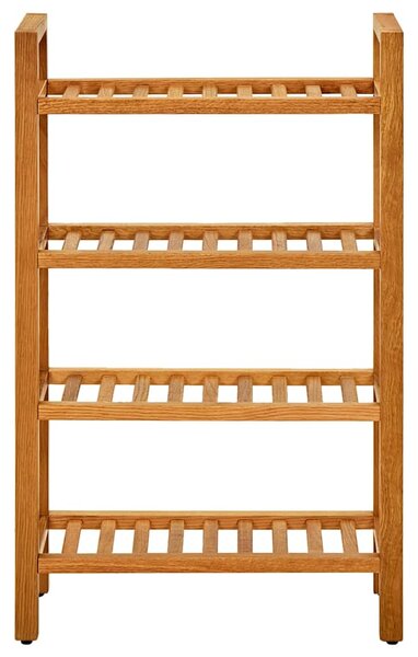 Botník se 4 policemi 50 x 27 x 80 cm masivní dubové dřevo 331746