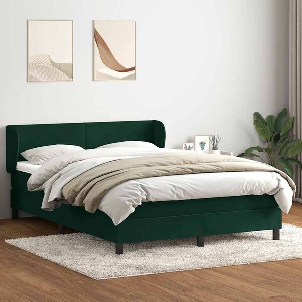 Box spring postel s matrací tmavě zelená 160x220 cm samet 3317406
