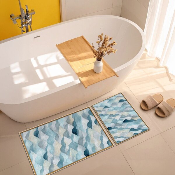 Modré koupelnové předložky v sadě 2 ks 60x100 cm – Foutastic
