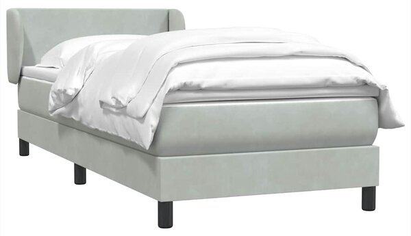 Box Spring Postel s matrací Světle šedá 90x220 cm Samet 3317385