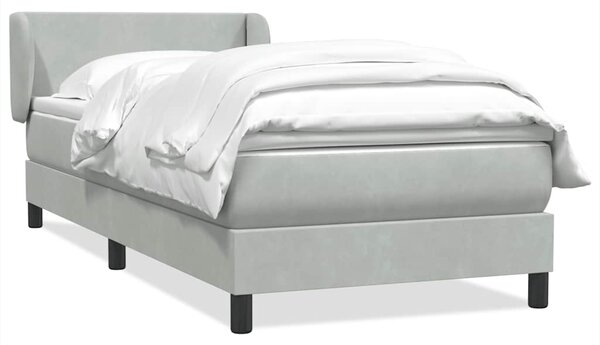 Box Spring Postel s matrací Světle šedá 90x220 cm Samet 3317385
