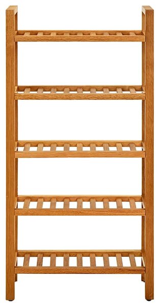 Botník s 5 policemi 50 x 27 x 100 cm masivní dubové dřevo 331747