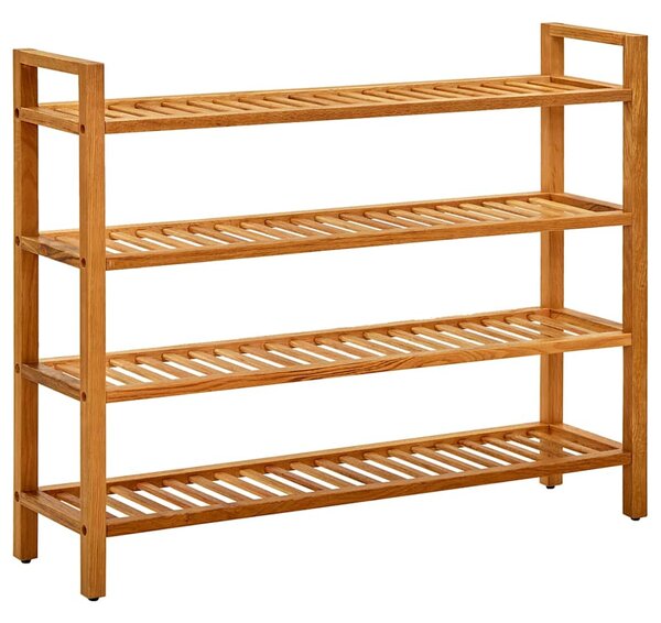 Botník se 4 policemi 100 x 27 x 80 cm masivní dubové dřevo 331750