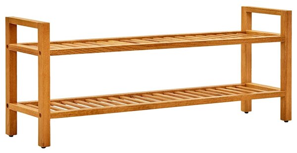 Botník se 2 policemi 100 x 27 x 40 cm masivní dubové dřevo 331748