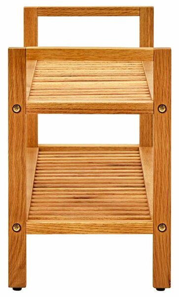 Botník se 2 policemi 100 x 27 x 40 cm masivní dubové dřevo 331748