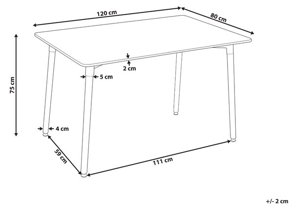 Jídelní stůl NEWBERRY Bílá 120 cm 80 cm