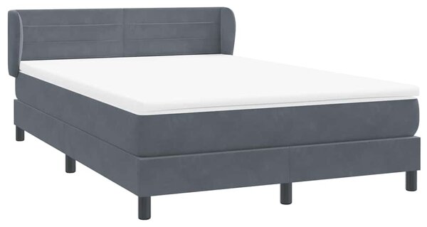 Box spring postel s matrací tmavě šedá 160x210 cm samet 3317614