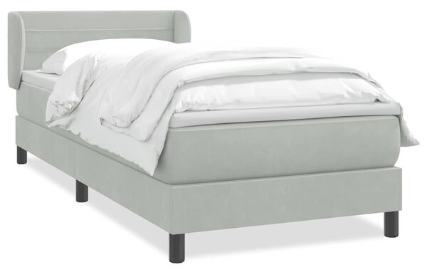 Box Spring Postel s matrací Světle šedá 90x220 cm Samet 3317637