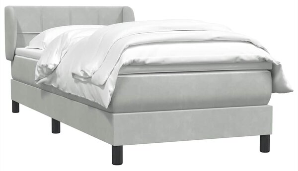 Box Spring Postel s matrací Světle šedá 90x220 cm Samet 3317553