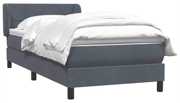 Box spring postel s matrací tmavě šedá 80x220 cm samet 3317548