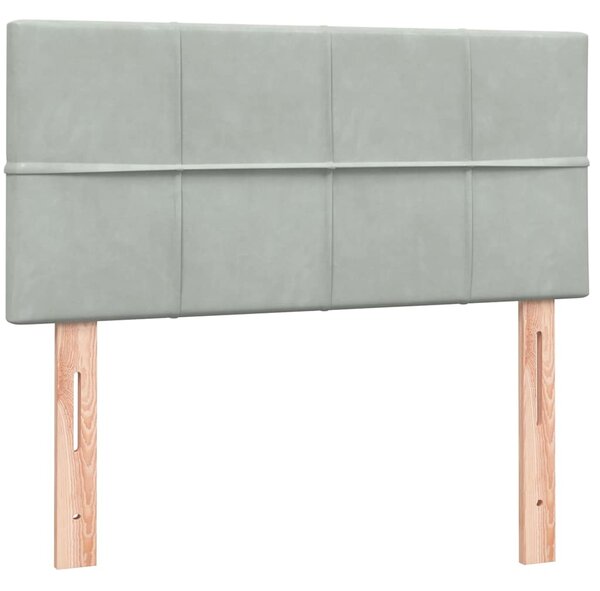 Box Spring Postel s matrací Světle šedá 90x220 cm Samet 3317553