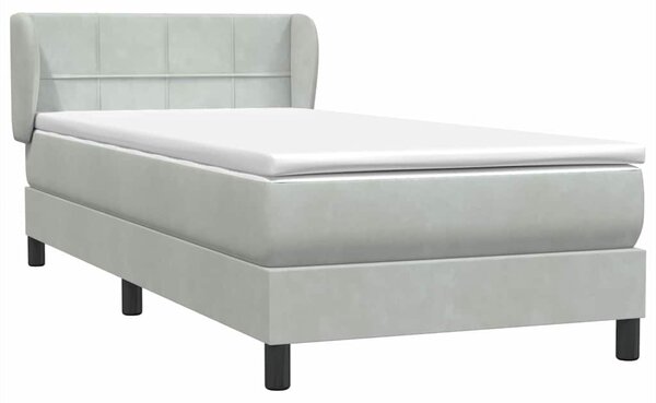 Box Spring Postel s matrací Světle šedá 90x220 cm Samet 3317553
