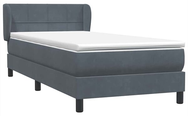 Box spring postel s matrací tmavě šedá 80x220 cm samet 3317548