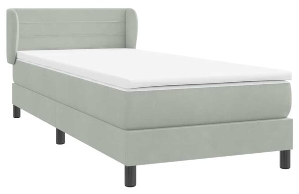 Box Spring Postel s matrací Světle šedá 90x220 cm Samet 3317637