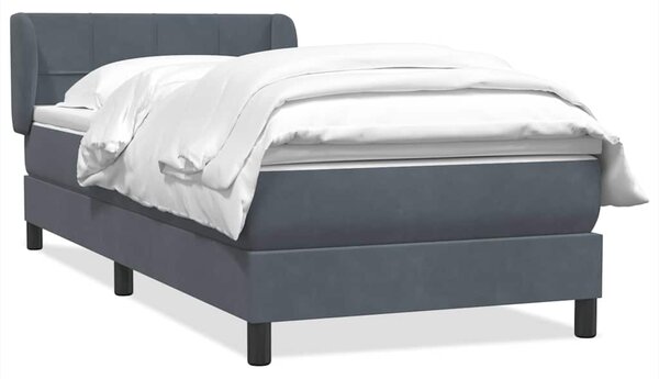 Box spring postel s matrací tmavě šedá 80x220 cm samet 3317548