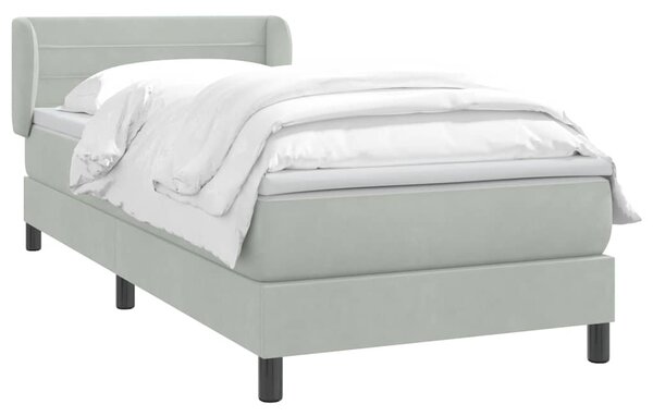 Box Spring Postel s matrací Světle šedá 90x220 cm Samet 3317637