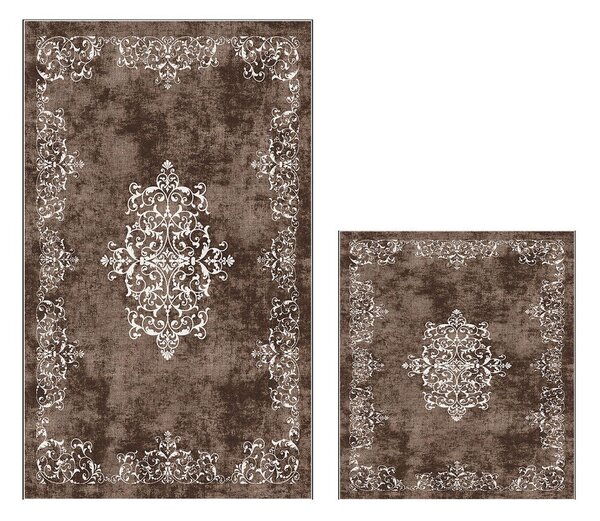 Hnědé koupelnové předložky v sadě 2 ks 60x100 cm – Foutastic