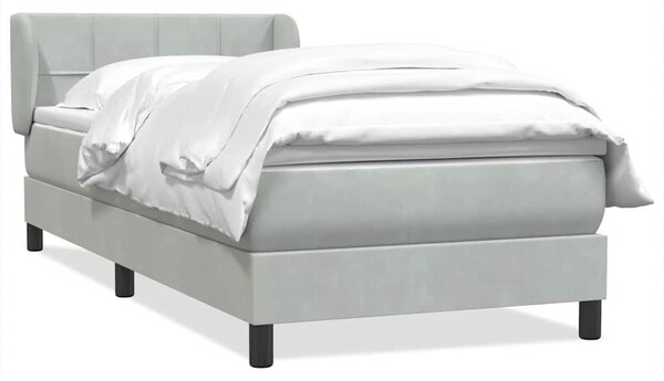 Box Spring Postel s matrací Světle šedá 90x220 cm Samet 3317553