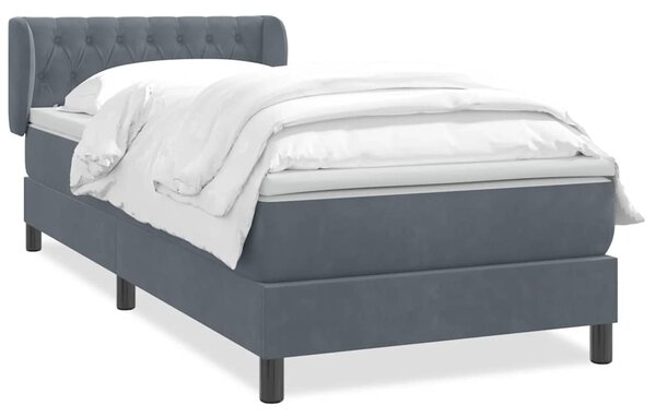 Box spring postel s matrací tmavě šedá 80x220 cm samet 3317800