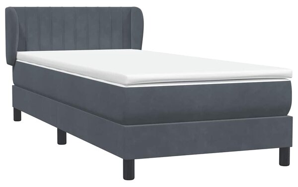 Box spring postel s matrací tmavě šedá 80x220 cm samet 3317716