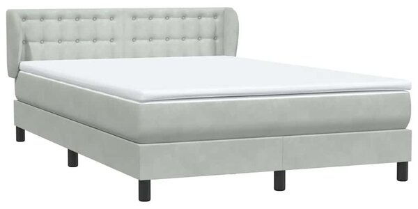 Box spring postel s matrací světle šedá 160x210 cm samet 3317865