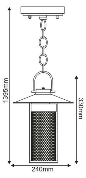 ACA Lighting Garden lantern venkovní závěsné svítidlo ROSSA1PPS