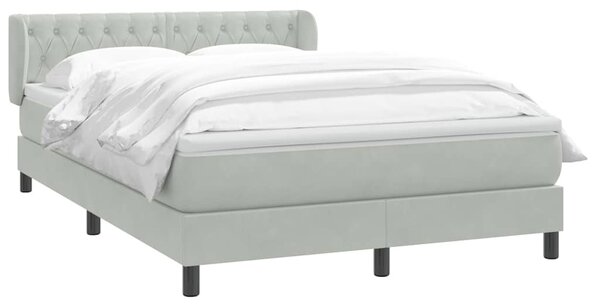 Box spring postel s matrací světle šedá 160x210 cm samet 3317781