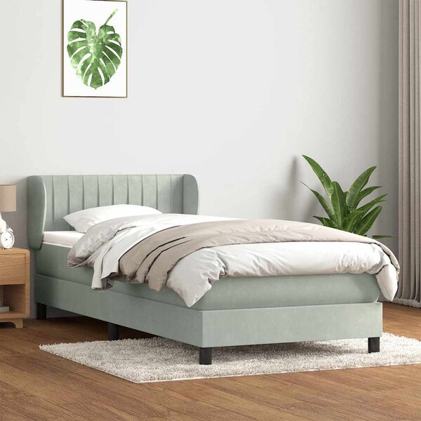 Box Spring Postel s matrací Světle šedá 90x220 cm Samet 3317721