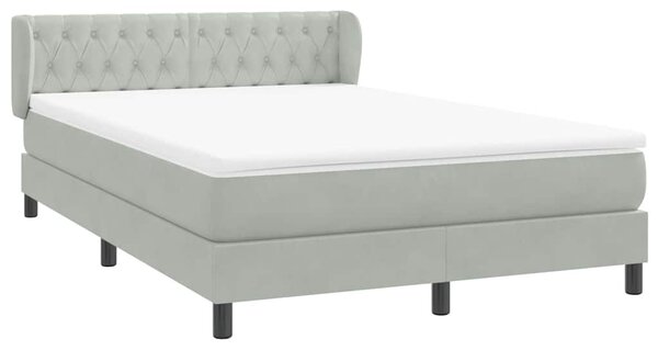 Box spring postel s matrací světle šedá 160x210 cm samet 3317781