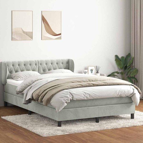 Box spring postel s matrací světle šedá 160x210 cm samet 3317781