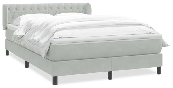 Box spring postel s matrací světle šedá 160x210 cm samet 3317781