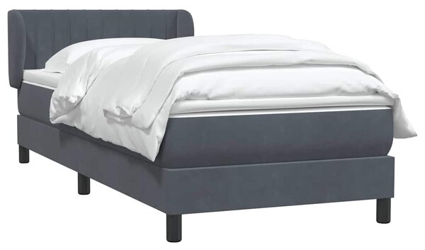 Box spring postel s matrací tmavě šedá 80x220 cm samet 3317716