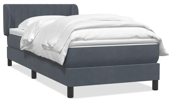 Box spring postel s matrací tmavě šedá 80x220 cm samet 3317716
