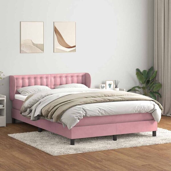 Box spring postel s matrací růžová 160x210 cm samet 3317870