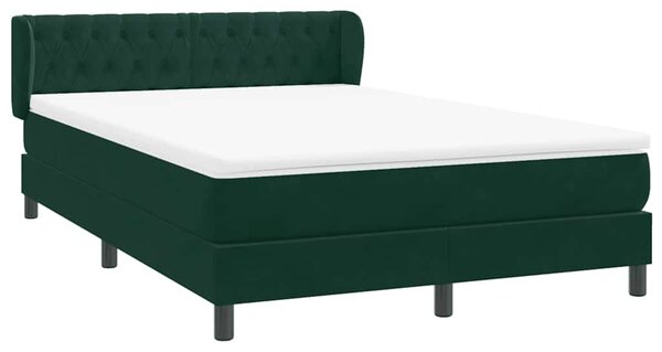 Box spring postel s matrací tmavě zelená 160x220 cm samet 3317826