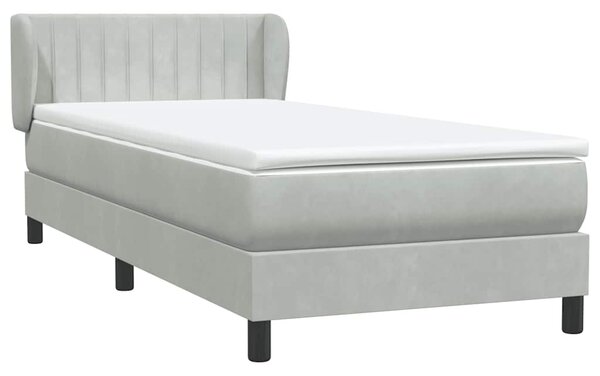 Box Spring Postel s matrací Světle šedá 90x220 cm Samet 3317721