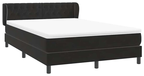Box spring postel s matrací černá 160x210 cm samet 3317783