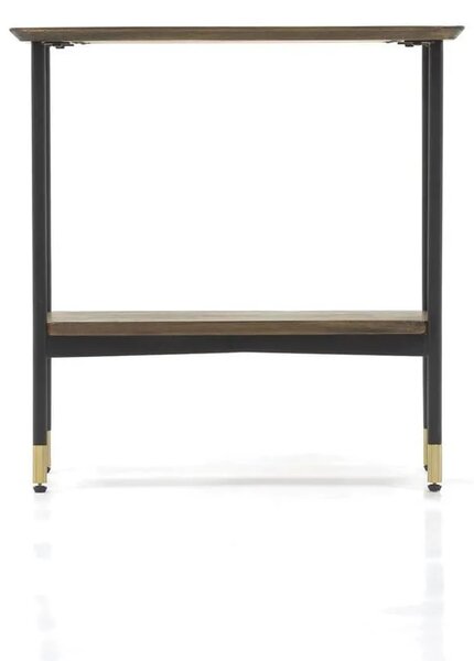 LivinHill Odkládací stolek Maze 60 cm z masivu hnědý/černý