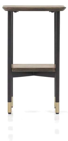 LivinHill Odkládací stolek Maze 30 cm z masivu hnědý/černý