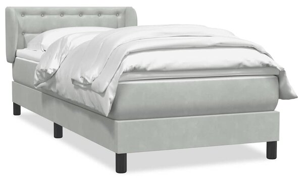 Box Spring Postel s matrací Světle šedá 90x220 cm Samet 3317889