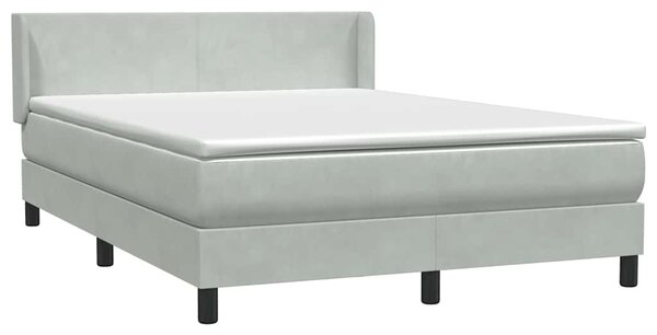 Box spring postel s matrací světle šedá 160x210 cm samet 3317949