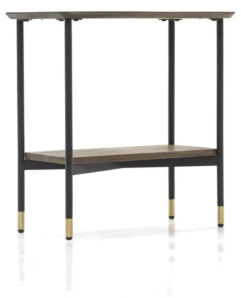 LivinHill Odkládací stolek Maze 60 cm z masivu hnědý/černý