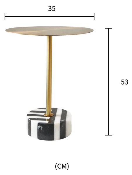 LivinHill Odkládací stolek Modig 35 cm mramor/zlatý