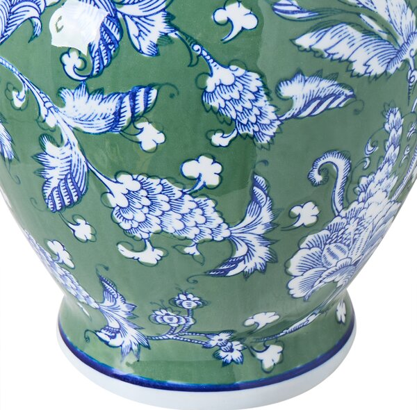 Váza na květiny VALLADOLID Porcelán 36 cm Zelená