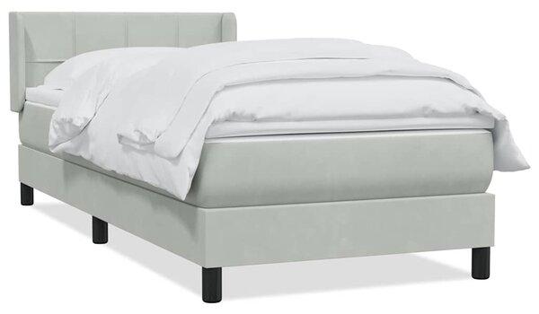 Box Spring Postel s matrací Světle šedá 90x220 cm Samet 3318141