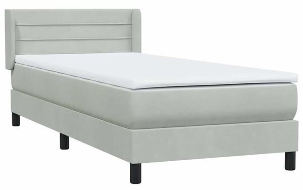Box Spring Postel s matrací Světle šedá 90x220 cm Samet 3318225