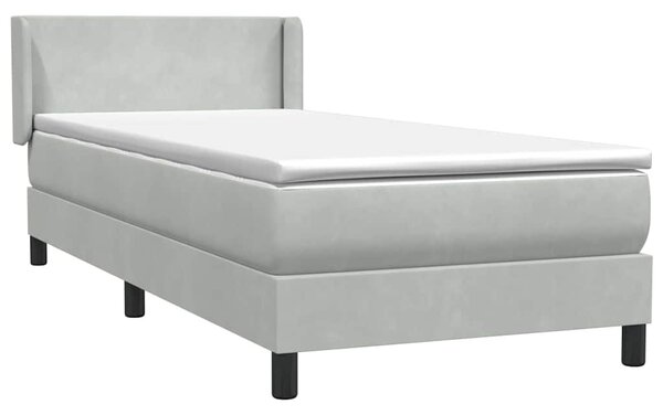 Box Spring Postel s matrací Světle šedá 90x220 cm Samet 3317973