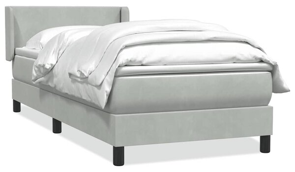 Box Spring Postel s matrací Světle šedá 90x220 cm Samet 3317973