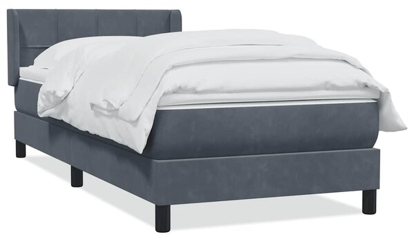 Box spring postel s matrací tmavě šedá 80x220 cm samet 3318136